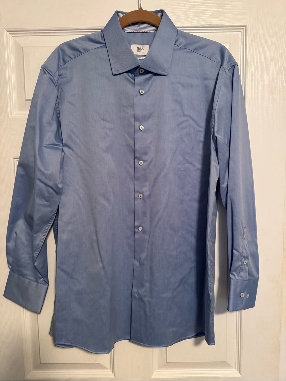 1863 by Eterna Men's Light Blue Luxury Dress Shirt - Modern Fit